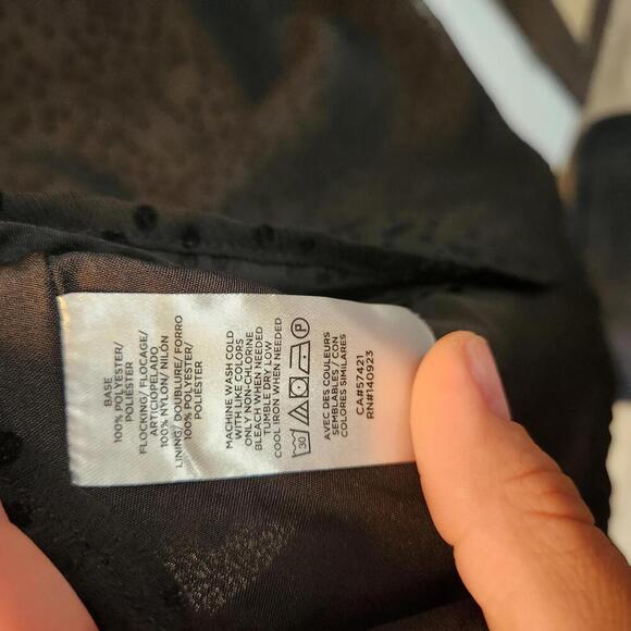 LOFT Black Polka Dot Dress with Sheer Sleeves- Size 00 Petite NWT - Picture 4 of 9